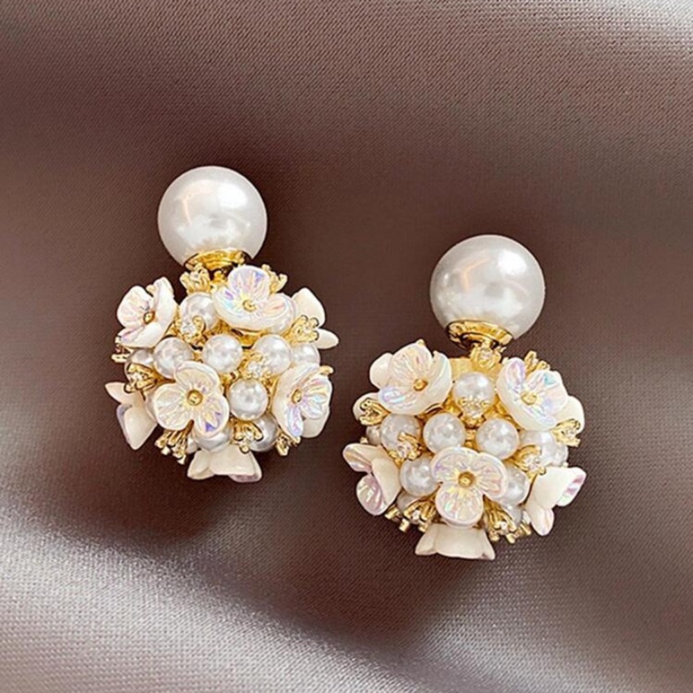 2pcs/set Rhinestone &‎ Faux Pearl Decor Earring Jackets